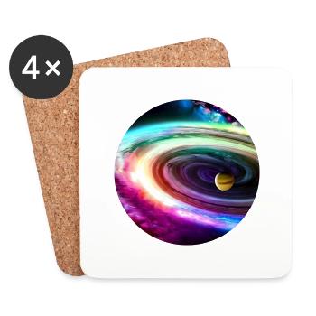Galaxie Digital Art - Untersetzer (4er-Set) - Weiß - Vorne