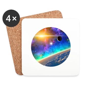Galaxie Digital Art - Untersetzer (4er-Set) - Weiß - Vorne