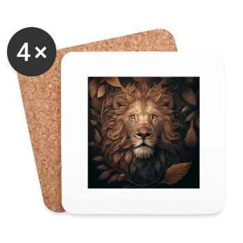 Lion King leaves - Coasters (set of 4) - white - Front