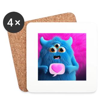Monster LoveSign - Untersetzer (4er-Set) - Weiß - Vorne