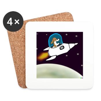 dog on mars - Untersetzer (4er-Set) - Weiß - Vorne