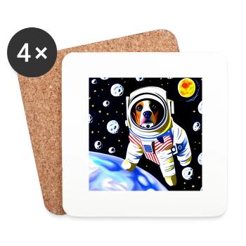 Space beagle explorer - Coasters (set of 4) - white - Front
