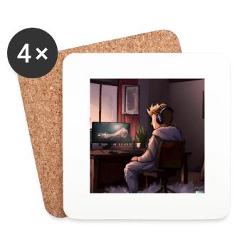Lone Gamer - Coasters (set of 4) - white - Front