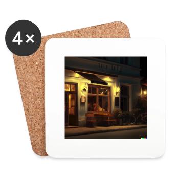 Cosy café - Coasters (set of 4) - white - Front