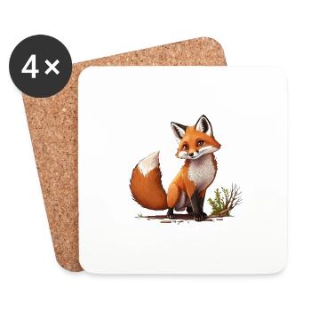 süßer baby fuchs, magie - Untersetzer (4er-Set) - Weiß - Vorne