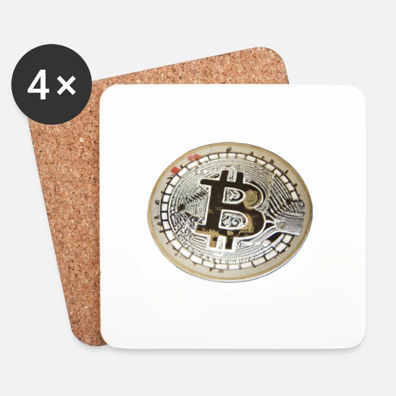 Bitcoin Bild 9 - Untersetzer (4er-Set) - Weiß