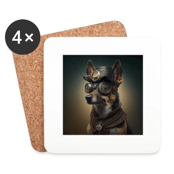 Schaferhund - Untersetzer (4er-Set) - Weiß - Vorne