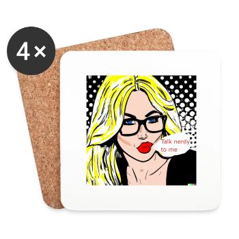 talk nerdy to me edit - Untersetzer (4er-Set) - Weiß - Vorne