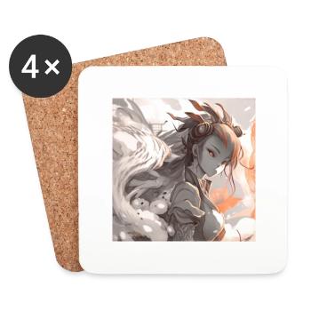 Animierte Pastell-Sasuke - Untersetzer (4er-Set) - Weiß - Vorne