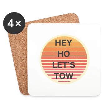 Hey Ho Let’sTow - Coasters (set of 4) - white - Front