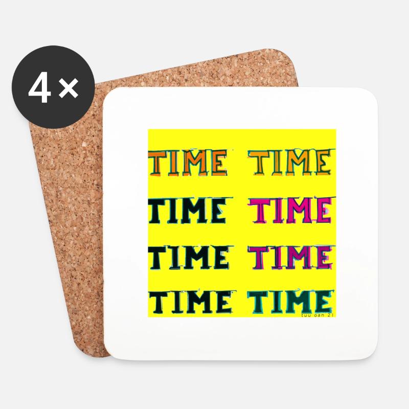 Zeit - Untersetzer (4er-Set) - Weiß