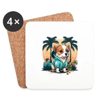 Cool Dog 1 - Coasters (set of 4) - white - Front