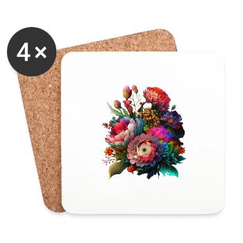BOUQUETS DE FLEURS ORIGINAL - Dessous de verre (lot de 4) - blanc - Devant