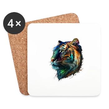 GRAND TIGRE - Dessous de verre (lot de 4) - blanc - Devant