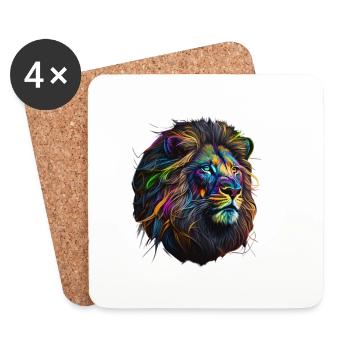 LION FORT - Dessous de verre (lot de 4) - blanc - Devant