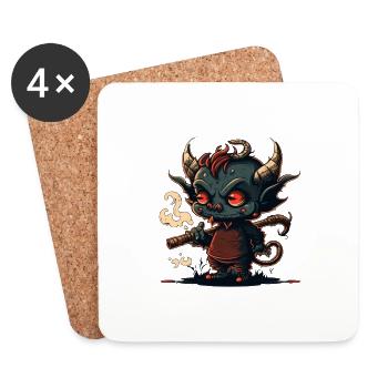 Un démon mignon - Dessous de verre (lot de 4) - blanc - Devant