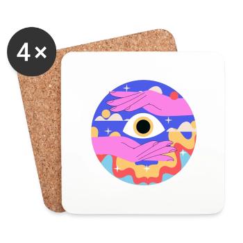 EYES - Dessous de verre (lot de 4) - blanc - Devant