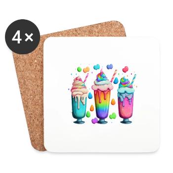 MILK SHAKES - MULTICOLORES - Dessous de verre (lot de 4) - blanc - Devant
