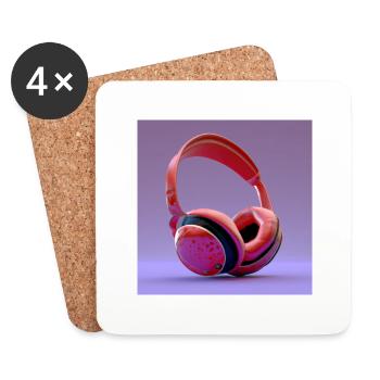 casque audio - Dessous de verre (lot de 4) - blanc - Devant