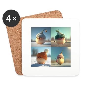 union stylé - Dessous de verre (lot de 4) - blanc - Devant