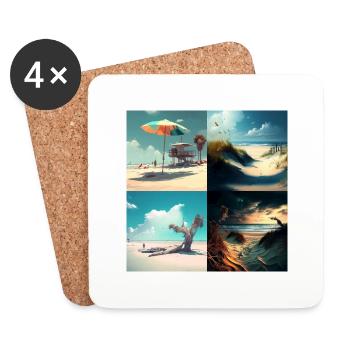 Summer time - Dessous de verre (lot de 4) - blanc - Devant