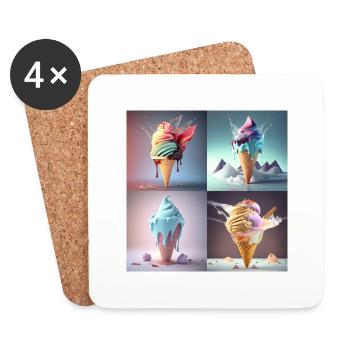 Glace and Summer - Dessous de verre (lot de 4) - blanc - Devant