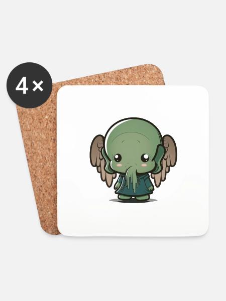 Niedliches Baby-Cthulhu - Untersetzer (4er-Set) - Weiß