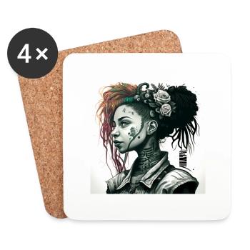 cyberg punk 9b218d23 480f 419d aceb 8af1c457f1fc - Dessous de verre (lot de 4) - blanc - Devant