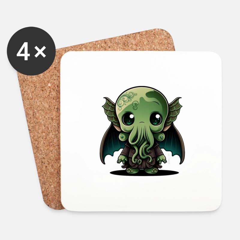 Ein süßer Baby-Cthulhu - Untersetzer (4er-Set) - Weiß