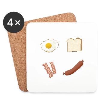 Breakfast - Untersetzer (4er-Set) - Weiß - Vorne