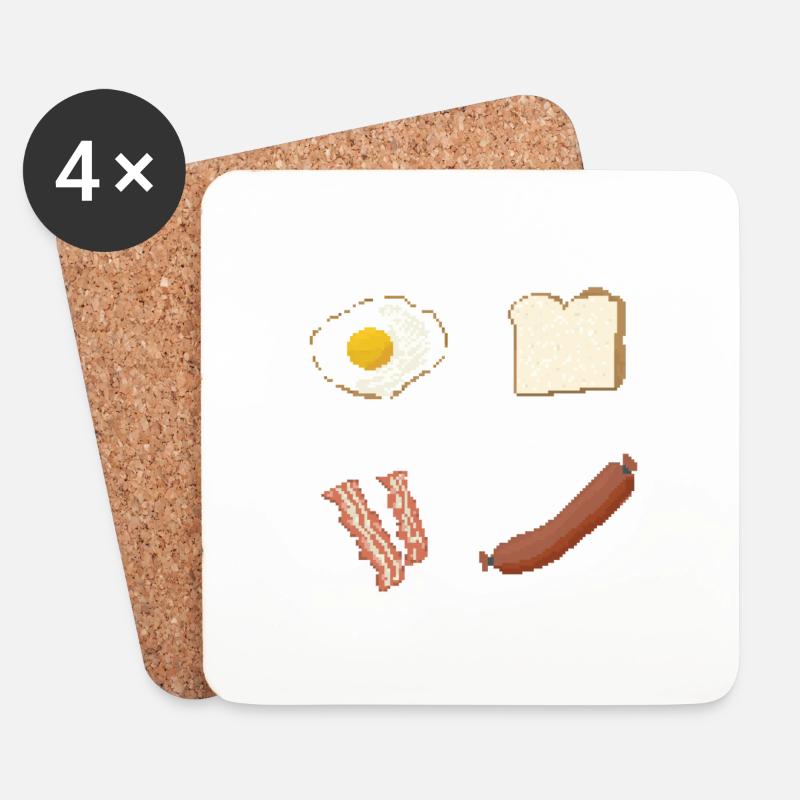 Breakfast - Untersetzer (4er-Set) - Weiß