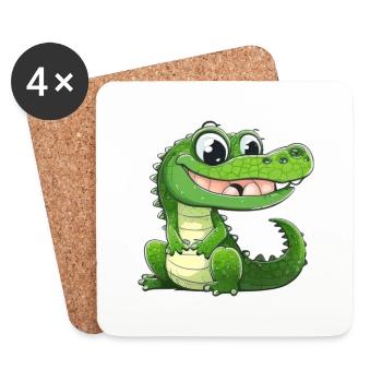 Ein Krokodil namens Tabalus - Untersetzer (4er-Set) - Weiß - Vorne