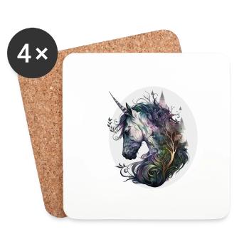 Unicorn forest - Coasters (set of 4) - white - Front