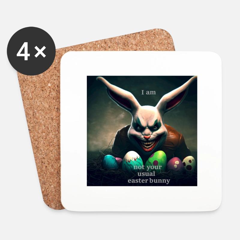 Böser Osterhase - Untersetzer (4er-Set) - Weiß