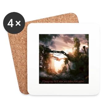 Die Gewalt der Natur - Untersetzer (4er-Set) - Weiß - Vorne