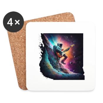 Surf spatial - Dessous de verre (lot de 4) - blanc - Devant