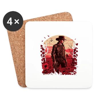 Un tireur cool - Dessous de verre (lot de 4) - blanc - Devant
