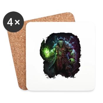 Ork-Zauberer - Untersetzer (4er-Set) - Weiß - Vorne