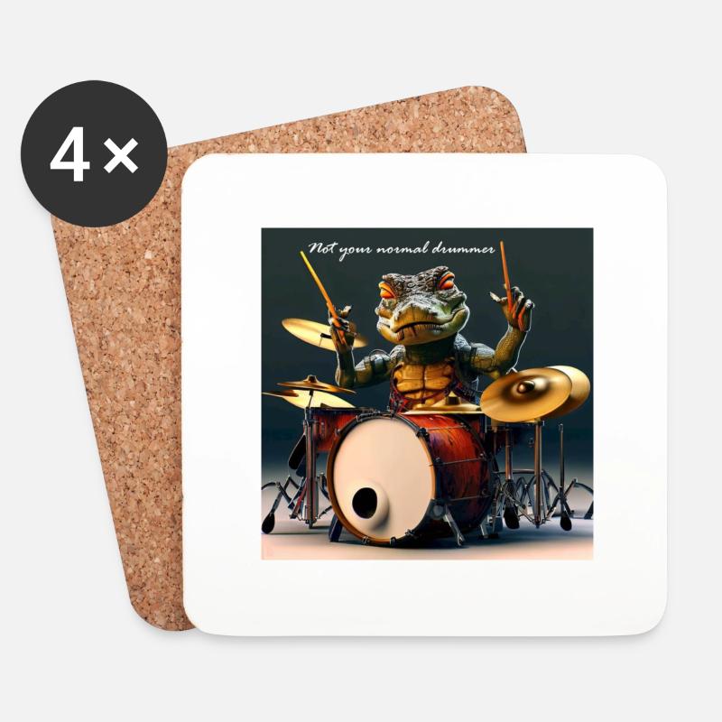 Drummer - Untersetzer (4er-Set) - Weiß