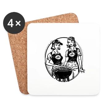 Grillades pour filles - Dessous de verre (lot de 4) - blanc - Devant