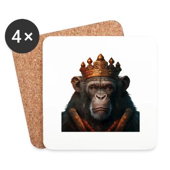 Majestic Ape - Dessous de verre (lot de 4) - blanc - Devant