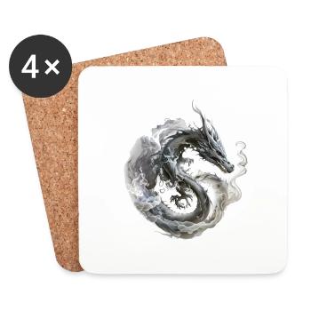Smoke dragon - Coasters (set of 4) - white - Front