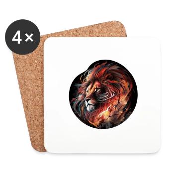Lion Fire Palette - Coasters (set of 4) - white - Front
