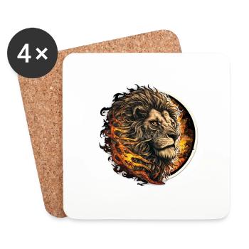 lion mane of fire - Coasters (set of 4) - white - Front