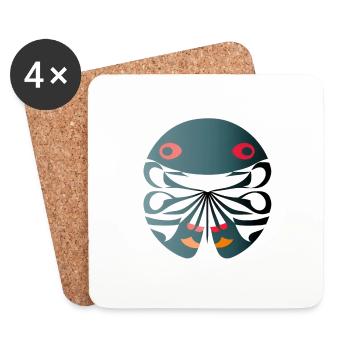Abstract Cancer - Coasters (set of 4) - white - Front
