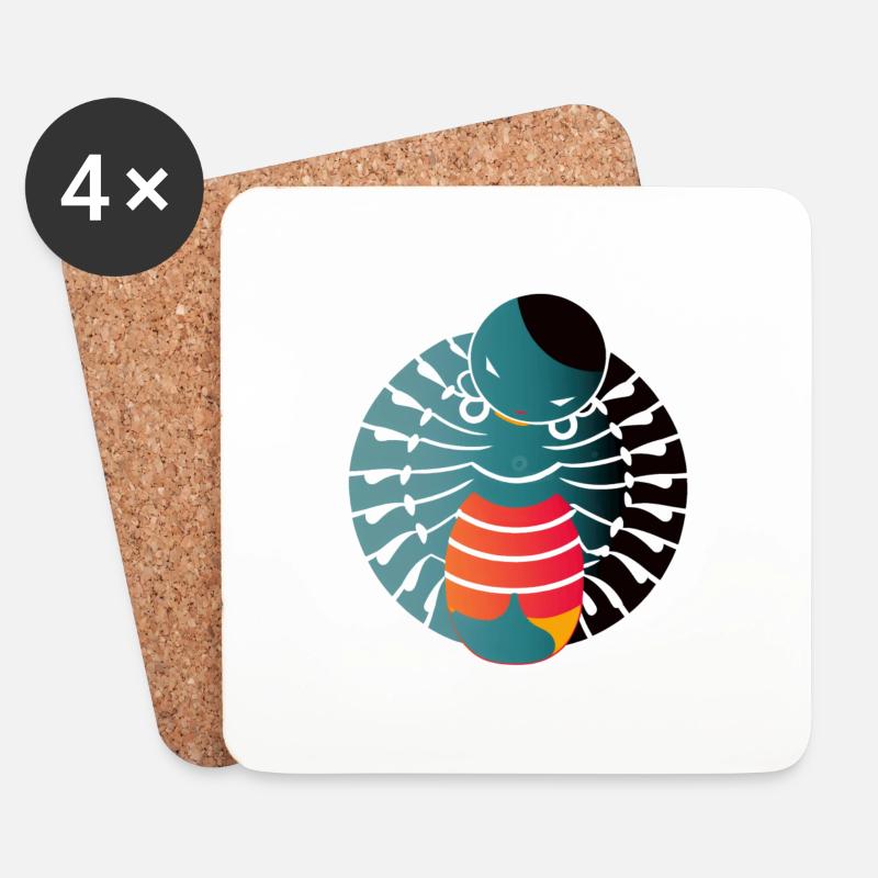 abstract scorpions - Coasters (set of 4) - white