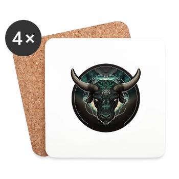 Astro bull - Coasters (set of 4) - white - Front