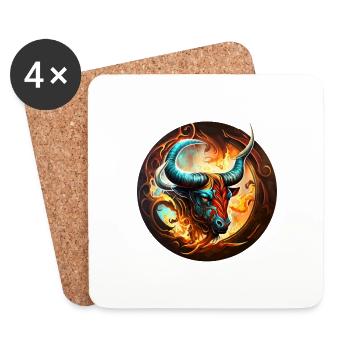 Legendary bull - Coasters (set of 4) - white - Front