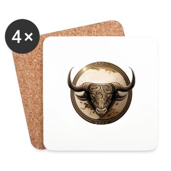 Sand Bull - Coasters (set of 4) - white - Front