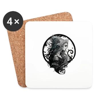 Gothic Aquarius Woman - Coasters (set of 4) - white - Front